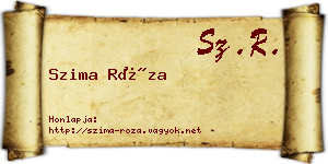 Szima Róza névjegykártya